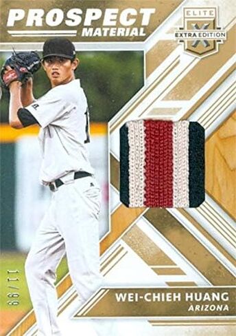 Autograph Warehouse 583193 Wei-Chieh Huang Player Worn Jersey Patch Baseball Card - Arizona Diamondbacks, 67-2018 Panini Elite Extra Prospect No.PMWH LE 11-99 in Saudi Arabia