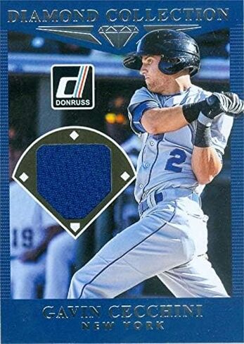 Autograph Warehouse 583478 Gavin Cecchini Player Worn Jersey Patch Baseball Card - New York Mets - 2017 Panini Donruss Diamond Collection No.DCGC in Saudi Arabia