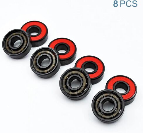 8Pcs 608 2RS Hybrid Black Ceramic Ball Bearing 8 * 22 * 7mm in Saudi Arabia