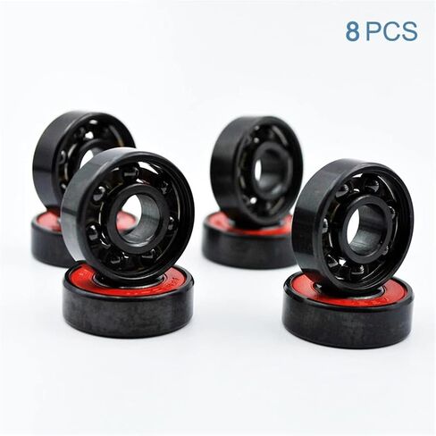 8Pcs 608 2RS Hybrid Black Ceramic Ball Bearing 8 * 22 * 7mm in Saudi Arabia