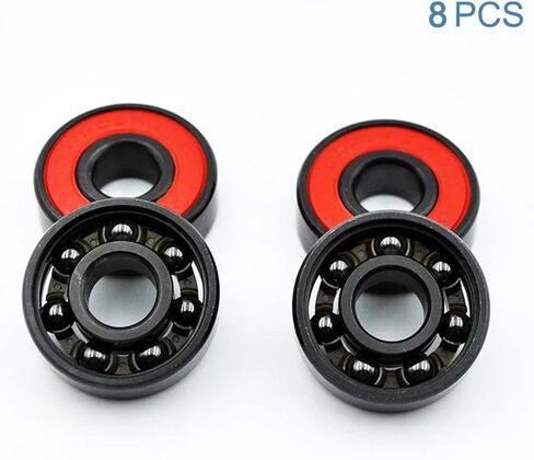 8Pcs 608 2RS Hybrid Black Ceramic Ball Bearing 8 * 22 * 7mm in Saudi Arabia