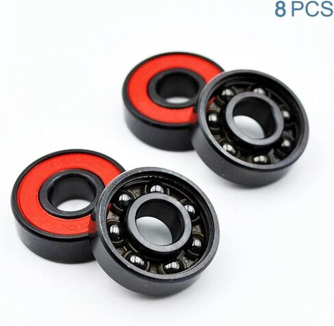 8Pcs 608 2RS Hybrid Black Ceramic Ball Bearing 8 * 22 * 7mm in Saudi Arabia