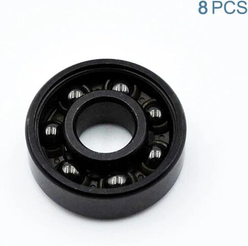 8Pcs 608 2RS Hybrid Black Ceramic Ball Bearing 8 * 22 * 7mm in Saudi Arabia