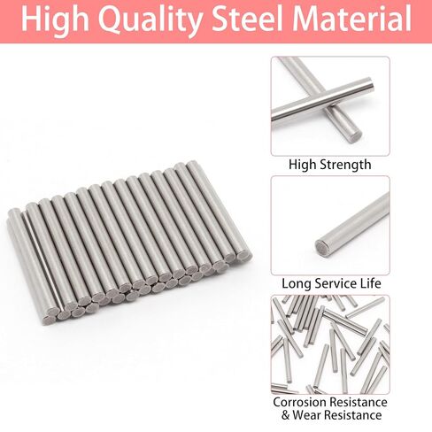 5mm x 20mm Shelves Dowel Pins, Stainless Steel Shelf Support Pegs Pin Rod, Fasten Elements, for Cabinet Furniture Fixing Component Position Join Components, 50PCS in Kuwait