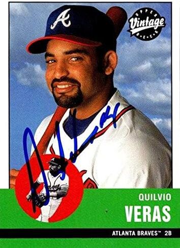 كويلفيو فيراس بطاقة بيسبول موقعة (أتلانتا بريفز ، فورت) 2001 Upper Deck Vintage #175 - MLB Motograped Baseball Cards in Saudi Arabia