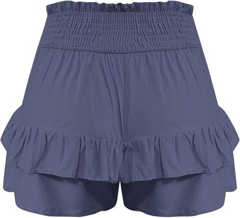 Ruffle Shorts Women Cute Summer Athletic Flowy Pleated Beach Shorts Lightweight High Elastic Waisted Mini Skirt in Kuwait