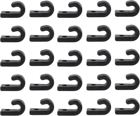 25pcs kayak j hooks ، خطاف خطاف النايلون الأسود bungee j للسلامة قوارب الزوارق التجدي in Saudi Arabia