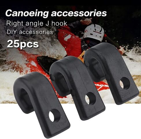 25pcs kayak j hooks ، خطاف خطاف النايلون الأسود bungee j للسلامة قوارب الزوارق التجدي in Saudi Arabia