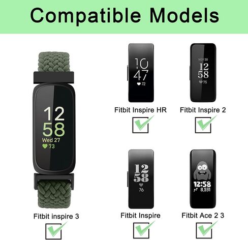 Elastic Band Compatible with Fitbit Inspire 3 Bands Women Men, Soft Adjustable Stretchy Loop Strap for Fitbit Inspire 3/2 / HR in Saudi Arabia