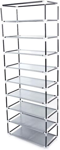 pinion hardware for mechanical rotation 10 Layers Home 9 Grids Simple Dusproof Shoe Cabinet Nonwoven Dorm Assembled Shoe Storage Organizer Shoe Rack Shelf(Dark Khaki) in Saudi Arabia