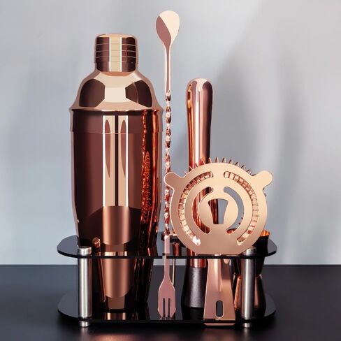 مجموعة شاكر كوكتيل 9pcs ، مجموعة نادل ، شاكر الكوكتيل مع حامل ، خلط الشراب يشمل الهزازات ، مصفاة ، jigger ، ملعقة خلاط البار ، muddler ، صب الأدوات ، البار (الفضة) in Kuwait