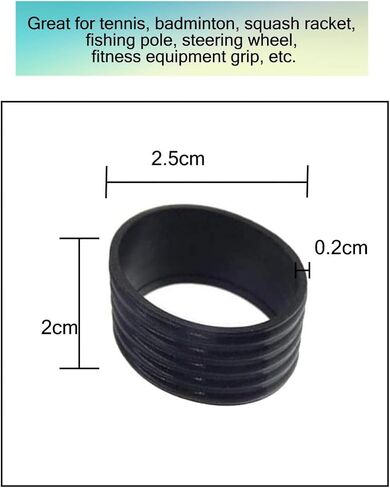 5Pcs Black Tennis Racket Handle Rubber Ring Stretchy Tennis Racquet Band Overgrips, Racket Grips, Racquet Accessories in Saudi Arabia
