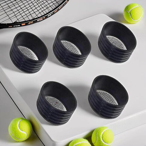 5Pcs Black Tennis Racket Handle Rubber Ring Stretchy Tennis Racquet Band Overgrips, Racket Grips, Racquet Accessories in Saudi Arabia