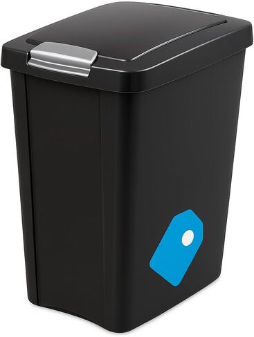7.5 Gallon TouchTop Wastebasket with Lid That Opens with Touch, Conceals Trash in The Kitchen, Bathroom, Mudroom or Office, Black, 1-Pack 10439004 in Saudi Arabia