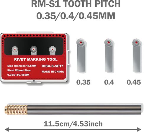 9-Wheel Model Rivet Maker Tool, 0.35-1.5mm, 3 Gear Groups in Kuwait
