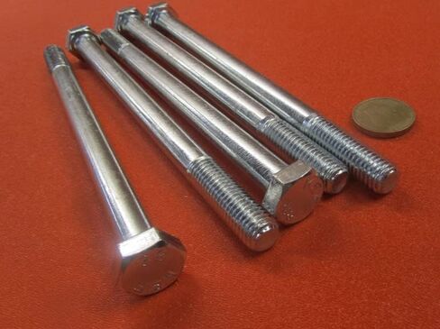 Class 8.8 Zinc Plated Steel Hex Head Bolt PT M12 x 1.75 mm x 180 mm Long 5 pcs. Silver Bolt-2628-21-12 0 in Saudi Arabia