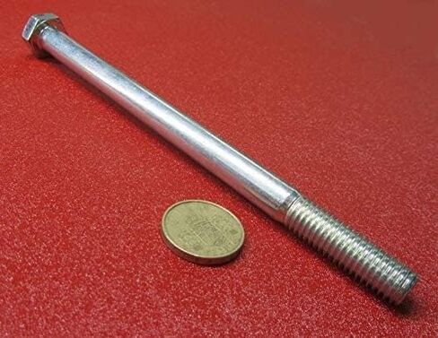 Class 8.8 Zinc Plated Steel Hex Head Bolt PT M12 x 1.75 mm x 180 mm Long 5 pcs. Silver Bolt-2628-21-12 0 in Saudi Arabia