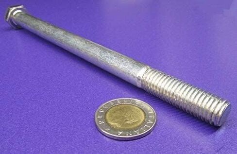 Class 8.8 Zinc Plated Steel Hex Head Bolt PT M12 x 1.75 mm x 180 mm Long 5 pcs. Silver Bolt-2628-21-12 0 in Saudi Arabia