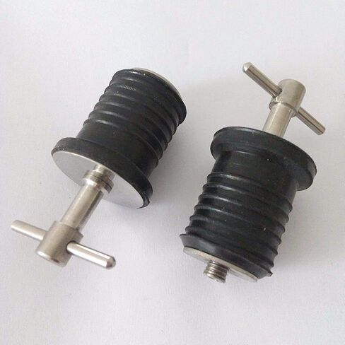 2 x 1" Drain Plug Rubber Stainless Steel Twist Boat Hull Livewell Drain Plugs in Saudi Arabia