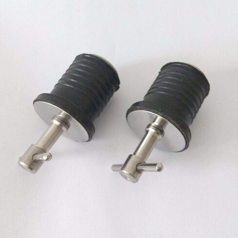 2 x 1" Drain Plug Rubber Stainless Steel Twist Boat Hull Livewell Drain Plugs in Saudi Arabia