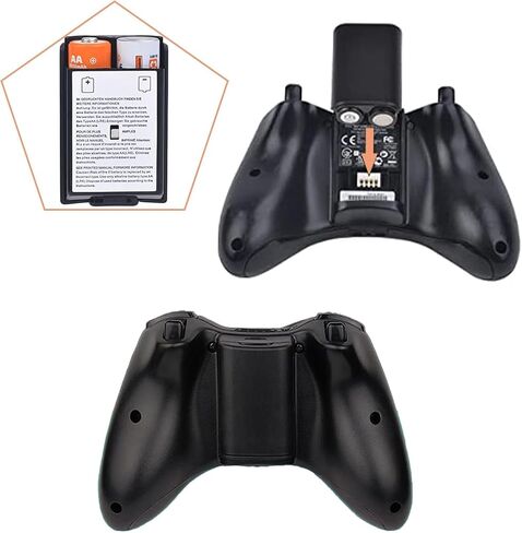 2 Pcs Battery Pack Cover for Xbox360 Wireless Controller, Replacement Battery Pack Cover Shell Case (1×Black, 1×White) in Saudi Arabia