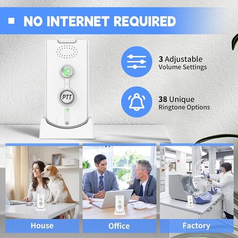 Intercoms Wireless for Home, Room to Room Intercom System with Charging Base, Push to Talk, Long Range, Clear Loud Sound, Two Way Intercom for Home Office in Kuwait