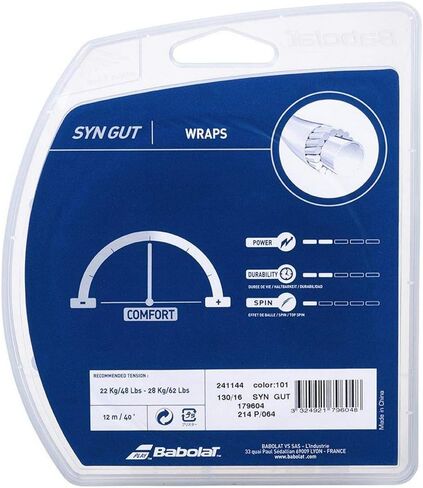 Babolat Syn Gut Tennis String (16G White) in Saudi Arabia