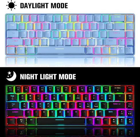 60% Mechanical Gaming Keyboard Mini 68 Keys Wired Type C 18 RGB Backlight Effects,Lightweight RGB 6400DPI Honeycomb Mouse,Large Mouse Pad Compatible With PS4,Xbox,PC,Laptop,MAC (black/blue switch) in Saudi Arabia