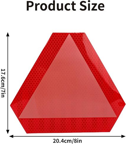2pcs Slow Moving Vehicle Sign, 7" x 8" Diamond Grade Reflective SMV Triangle Sticker Decals, High Visibility Safety Caution Warning Vehicle Reflector Tape for Tractor UTV Golf Cart Accessories (Red) in Saudi Arabia