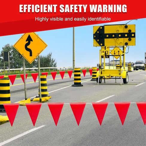 Safety Warning Pennant Banner Flags(Orange,45pcs,105ft) in Saudi Arabia
