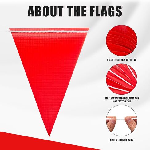 Safety Warning Pennant Banner Flags(Orange,45pcs,105ft) in Saudi Arabia