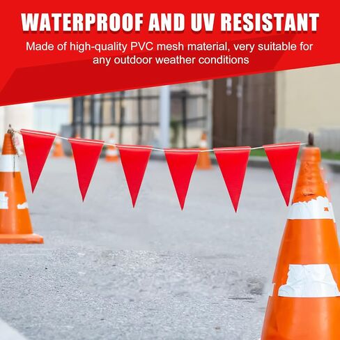 Safety Warning Pennant Banner Flags(Orange,45pcs,105ft) in Saudi Arabia