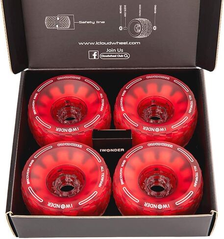 IWONDER Cloud Wheel 105mm Discovery Electric Skateboard Wheels Patented Damping Foam Core All Terrain Off Road 78A Translucent Urethane Longboard Wheels (Not Applicable to Hub Motor) in Kuwait