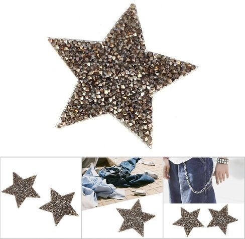 10pcs Rhinestone Stars Applique DIY Crystals Patches for Shoes Bags Hats Clothes Jewelry Accessories(AB Color) in Kuwait