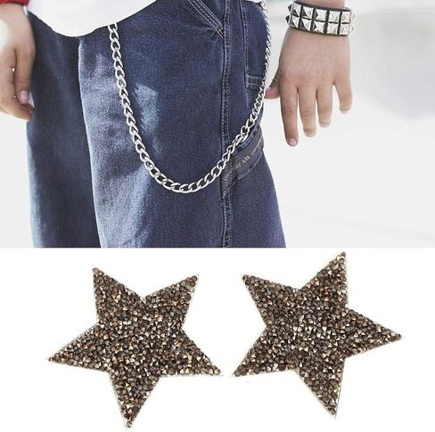 10pcs Rhinestone Stars Applique DIY Crystals Patches for Shoes Bags Hats Clothes Jewelry Accessories(AB Color) in Kuwait