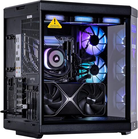 Velztorm LCD Black Praetix Custom Gaming Gaming Desktop PC (Intel I9-14900K ، RTX 5080 ، 32GB DDR5 ، 2TB PCIE SSD ، Y70 Touch Infinite Case RGB ، 360 مم AIO ، 1000W PSU ، WIFI 6E 5.2 ، RJ-45 ، WIN 11 Pro) in Kuwait