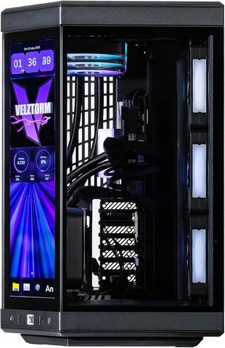 Velztorm LCD Black Praetix Custom Gaming Gaming Desktop PC (Intel I9-14900K ، RTX 5080 ، 32GB DDR5 ، 2TB PCIE SSD ، Y70 Touch Infinite Case RGB ، 360 مم AIO ، 1000W PSU ، WIFI 6E 5.2 ، RJ-45 ، WIN 11 Pro) in Kuwait