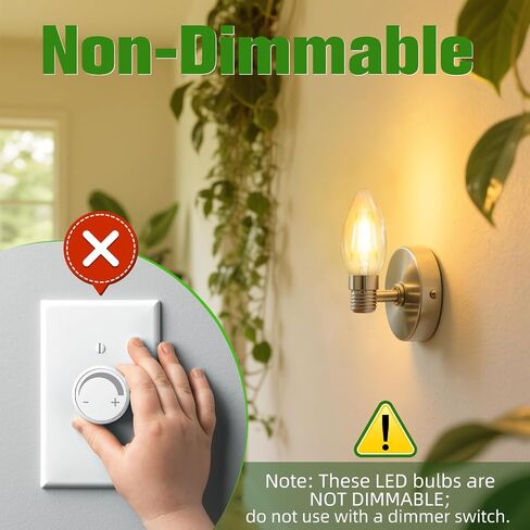 E26 Base LED Candelabra Light Bulbs 2700K Soft White, 6W, 60 watt Equivalent, E26 LED Bulb, B10 Chandelier Candle Light Bulbs, Non-Dimmable, 90+CRI, 600LM, Cear Glass, 12 Pack in Kuwait