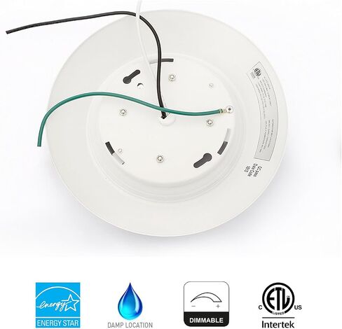 8 حزم 6 بوصة LED منخفضة المظهر المريح وضوء قرص تركيب السطح ، جولة ، 15W ، 900 لومين ، 5000 كيلو وايت وايت أبيض ، CRI80 ، تصميم بدون سائق ، قابلية ، ETL مدرجة ، أبيض in Kuwait