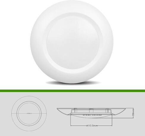 8 حزم 6 بوصة LED منخفضة المظهر المريح وضوء قرص تركيب السطح ، جولة ، 15W ، 900 لومين ، 5000 كيلو وايت وايت أبيض ، CRI80 ، تصميم بدون سائق ، قابلية ، ETL مدرجة ، أبيض in Kuwait