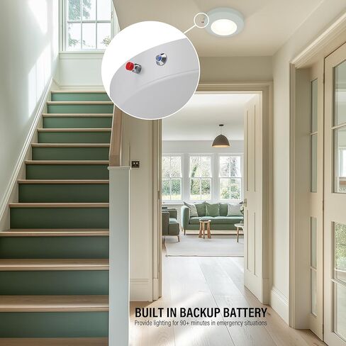 8 حزم 6 بوصة LED منخفضة المظهر المريح وضوء قرص تركيب السطح ، جولة ، 15W ، 900 لومين ، 5000 كيلو وايت وايت أبيض ، CRI80 ، تصميم بدون سائق ، قابلية ، ETL مدرجة ، أبيض in Kuwait