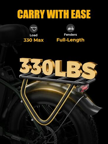 Heybike Ranger 2.0 Electric Bike for Adults, Peak 1400W Upgraded Motor Ebike, 28MPH [20" Fat Tire All-Terrain] 600Wh Removable Battery Folding Step-Thru Moped E Bike with Front Suspension in Kuwait