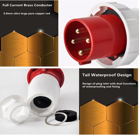 Waterproof White Industrial Connector Plug 4Pin 125A 380V-415V 3P+E IP67 in Saudi Arabia