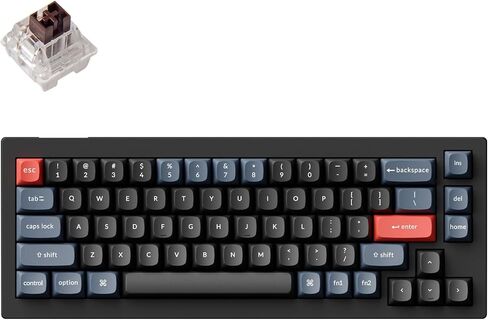 إصدار مقبض لوحة المفاتيح الميكانيكية السلكية المخصصة Keychron V2، تخطيط 65% QMK/VIA قابل للبرمجة مع مفتاح Keychron K Pro Brown قابل للتبديل السريع متوافق مع نظام التشغيل Mac Windows Linux (أسود بلوري شفاف) in Saudi Arabia