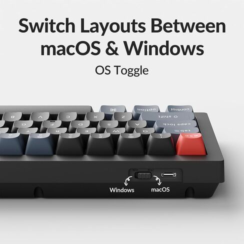 إصدار مقبض لوحة المفاتيح الميكانيكية السلكية المخصصة Keychron V2، تخطيط 65% QMK/VIA قابل للبرمجة مع مفتاح Keychron K Pro Brown قابل للتبديل السريع متوافق مع نظام التشغيل Mac Windows Linux (أسود بلوري شفاف) in Saudi Arabia