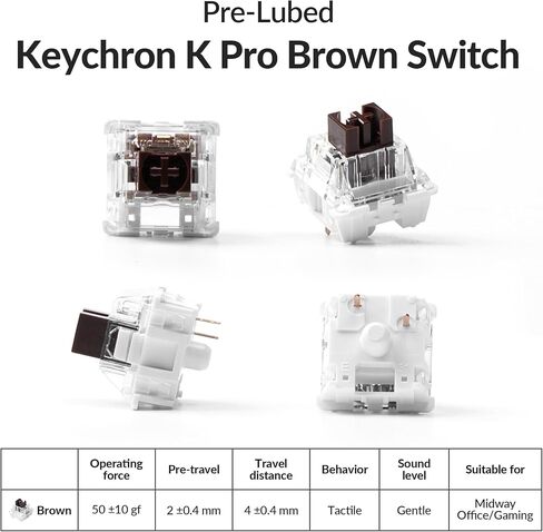 إصدار مقبض لوحة المفاتيح الميكانيكية السلكية المخصصة Keychron V2، تخطيط 65% QMK/VIA قابل للبرمجة مع مفتاح Keychron K Pro Brown قابل للتبديل السريع متوافق مع نظام التشغيل Mac Windows Linux (أسود بلوري شفاف) in Saudi Arabia
