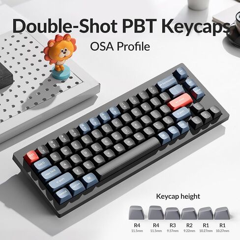إصدار مقبض لوحة المفاتيح الميكانيكية السلكية المخصصة Keychron V2، تخطيط 65% QMK/VIA قابل للبرمجة مع مفتاح Keychron K Pro Brown قابل للتبديل السريع متوافق مع نظام التشغيل Mac Windows Linux (أسود بلوري شفاف) in Saudi Arabia