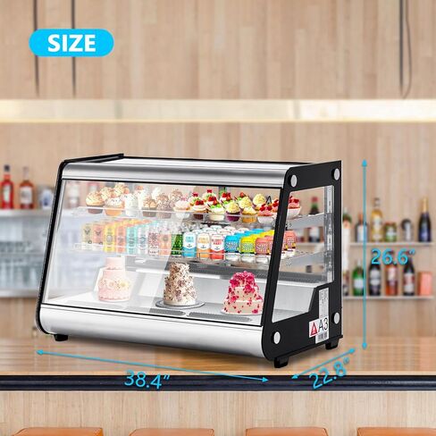 Commercial Cake Display Refrigerator, 6.5 Cu.Ft./183L Single-Door Merchandiser with Universal wheel, Interior LED Lighting, Double-Layered Glass, Countertop/Floor Refrigerator, 110v in Saudi Arabia