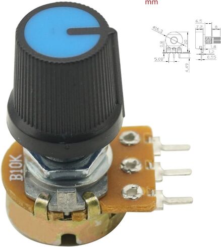 10pcs 10k potentiometer خطي potentiometers wh148 b10k 15mm عمود 3pin مع المكسرات وغسالات المقبض ، الجهد 10k ، 10k أوم مقياس الجهد in Saudi Arabia