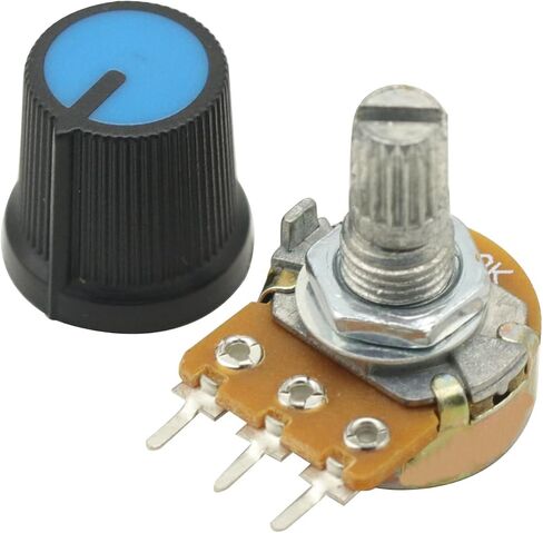 10pcs 10k potentiometer خطي potentiometers wh148 b10k 15mm عمود 3pin مع المكسرات وغسالات المقبض ، الجهد 10k ، 10k أوم مقياس الجهد in Saudi Arabia